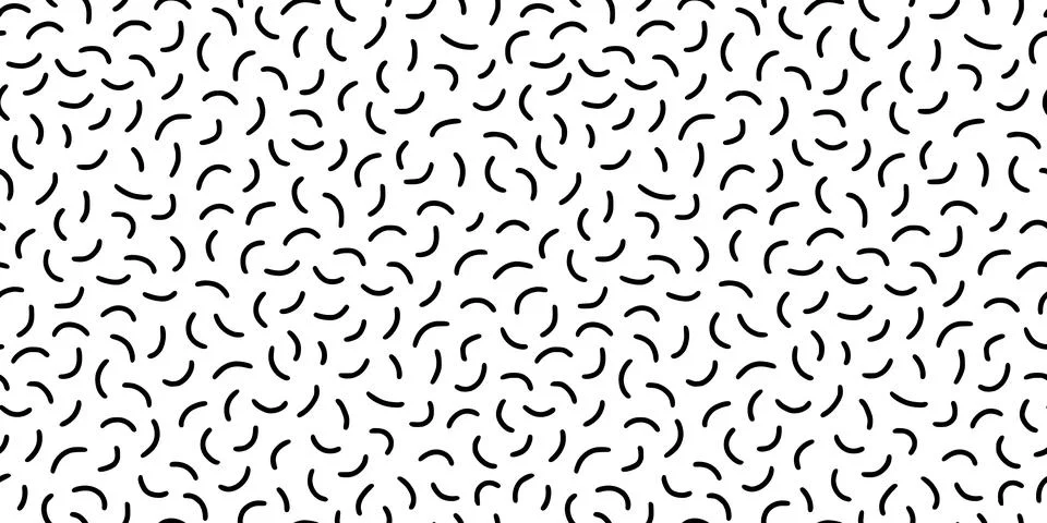 Small dash pattern on white background. Hand drawn small black dash seamless Stock Illustration