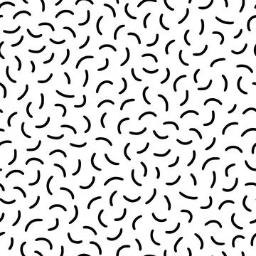 Small dash pattern on white background. Hand drawn small black dash seamless Stock Illustration