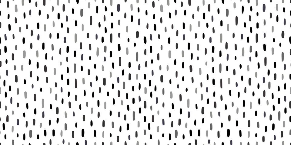Small dash pattern on white background. Hand drawn small black dash seamless Stock Illustration
