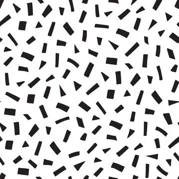 Small dash pattern on white background. Hand drawn small black dash seamless Stock Illustration