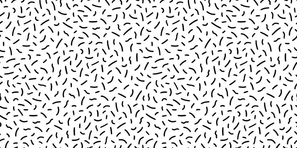 Small dash pattern on white background. Hand drawn small black dash seamless Stock Illustration