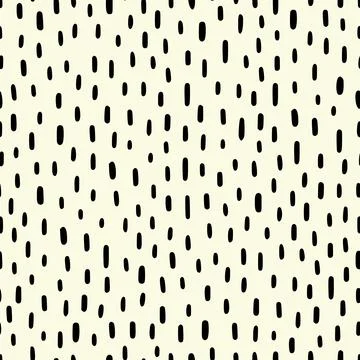Small dash pattern on white background. Hand drawn small black dash seamless Stock Illustration