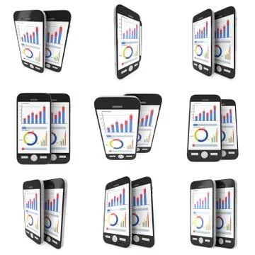 Small Data on Smartphone Illustrazione stock