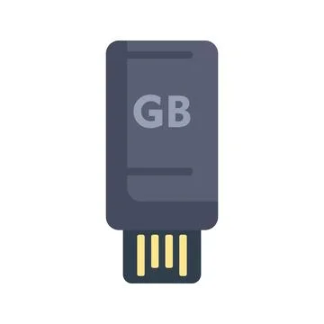Small data storage device flash drive icon showing gb capacity Illustrazione stock