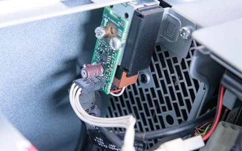 Small Daughterboard and Connector Module at Server Rear Stock Photos
