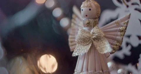 Small decorative angel with bow Stock Footage 81800001
