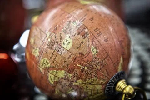 Small decorative antique globe stands Stock Photos