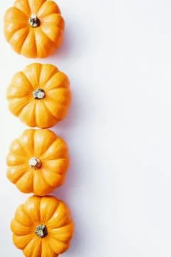 Small decorative pumpkins, top view. Stock Photos