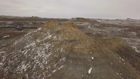 Small desert butte in the winter Stock Footage 166240962