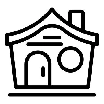 Small detached house icon representing suburban living Ilustración de archivo