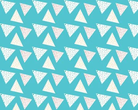 Small details triangles colored dots circles on green background Stock Illustration