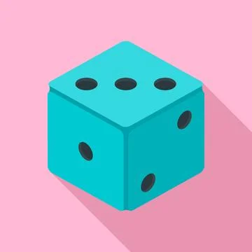 Small dice icon, flat style Stock Illustration
