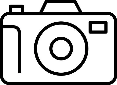 Small digital compact camera line art icon Stock Illustration