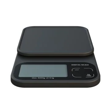 Small Digital Scale Front View  3D Render Illustration Stock Illustration