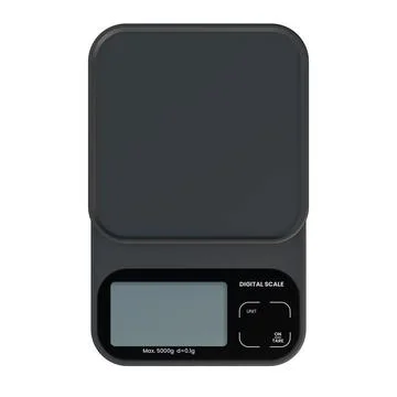 Small Digital Scale Top View 3D Render Illustration Illustrazione stock