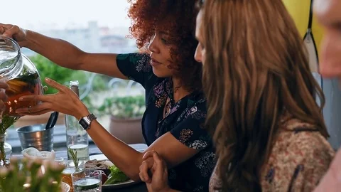 Small dinner party Stock Footage 71608559