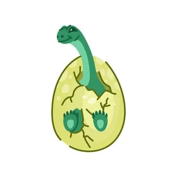 Small dinosaur in egg shell, dino isolated animal イラスト素材