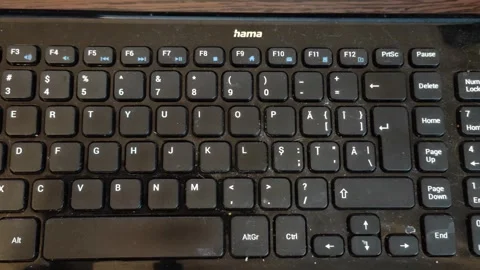 Small dirty keyboard from above Video stock 285734514