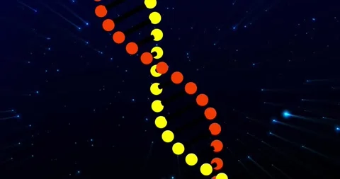 Small discs appearing, nodes forming chains, bars linking, helix rotating, Stock Footage 329700789