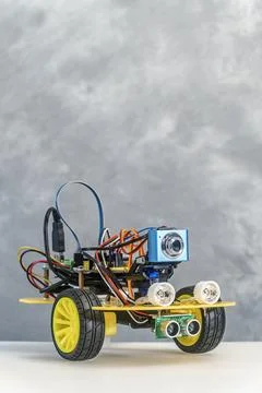 Small DIY robot with a camera attached to it Fotos de archivo