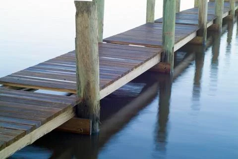 Small dock over water Stock Photos