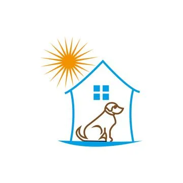 A small dog house in a backyard setting A subtle nod to pet sitting with a small Stock Illustration