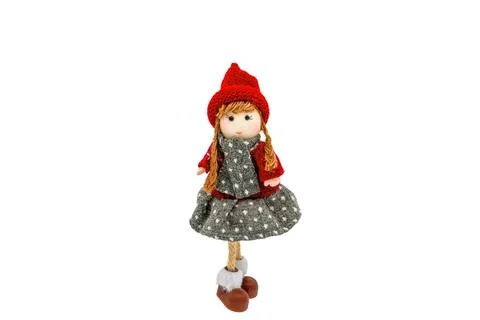 A small doll isolated on a white background Stock Photos