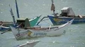 Small domestic traditional indonesia boats anchored on sea near coast 4k or 4k+ Resolution