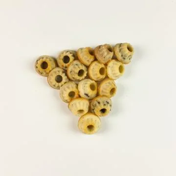 Small donuts on white background - top view Stock Photos