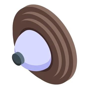 Small door bell button icon isometric vector. Control security Stock Illustration