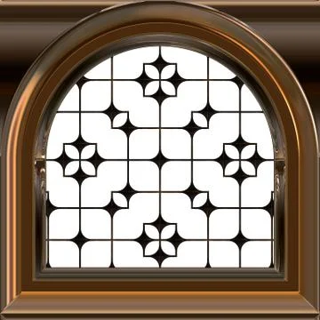 Small dormer window wih sash - 3D illustration Ilustración de archivo
