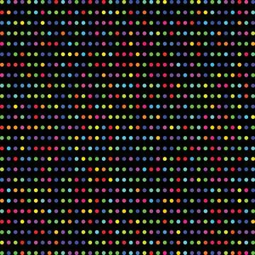 Small dots or filled circles in random colors arranged on an orderly grid o.. Stock Photos