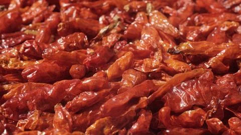 Small dried chilies Stock Photos