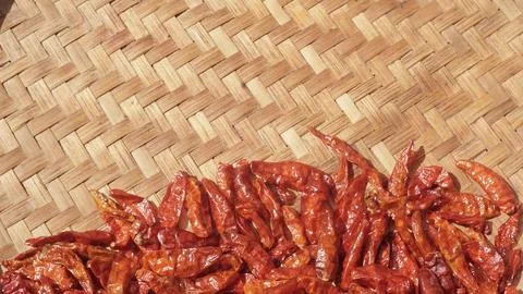 Small dried chilies Stock Photos