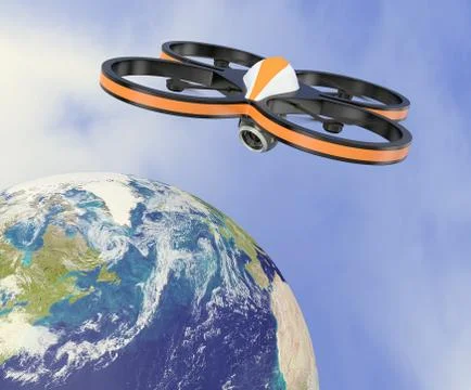 Small drone - Elements of this image furnished by NASA Stock Illustration