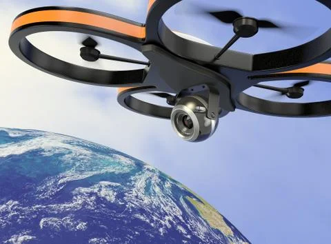 Small drone - Elements of this image furnished by NASA Illustrazione stock