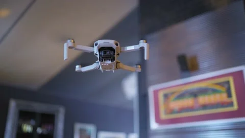 A small drone weighing 249 grams close-up Stock Footage 143698014