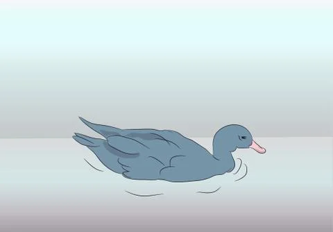 Small duck is on nature vector Stock Illustration