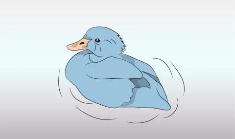 Small duck is on nature vector Stock Illustration