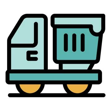 Small dump truck carrying load on construction site Stock Illustration