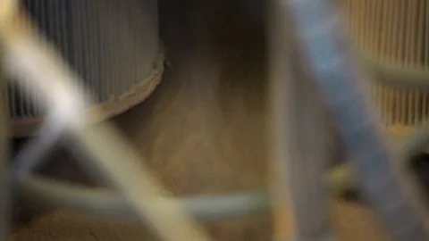Small dust expanding shockwave . a small smoke in the mechanism of the plant Stock Footage 95090073