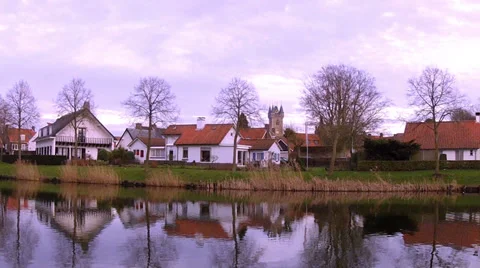 Small dutch town Sluis. Stock Footage 34296958