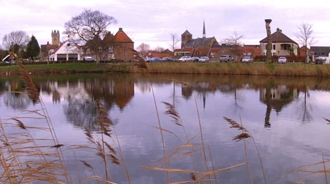 Small dutch town Sluis. Stock Footage 34935450
