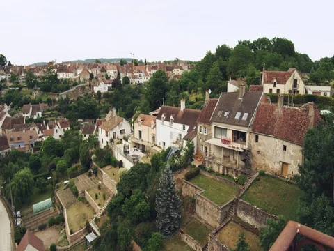 Small dwellings with gardens Stock Footage 76951131