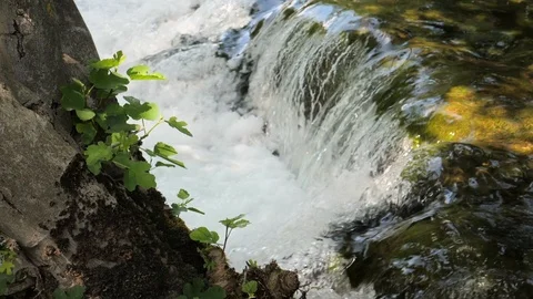 Small dynamic waterfall in slow motion Stock Footage 90318110
