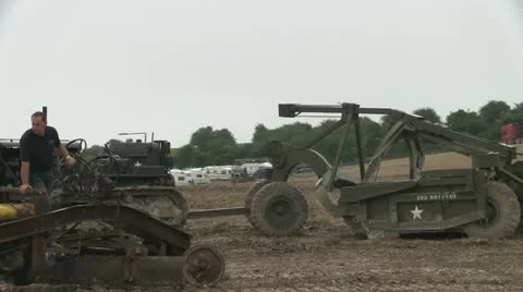 Small earth moving tractor 04 Stock Footage 20467036