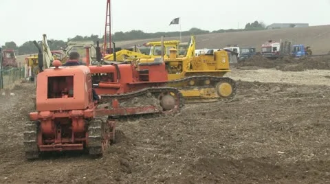 Small earth moving tractor 09 Stock Footage 20466305
