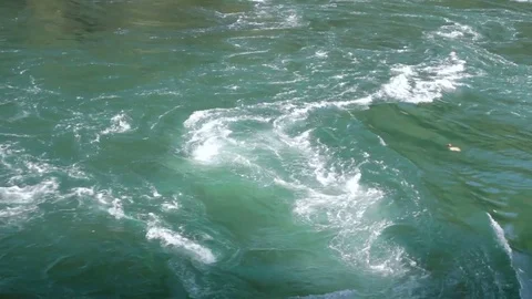 Small eddy in a flowing river green Stock Footage 80854921