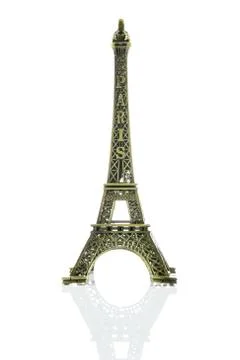 Small Eiffel tower isolated Fotos Stock