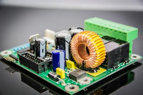 Small electronic board on dark background Stock Photos